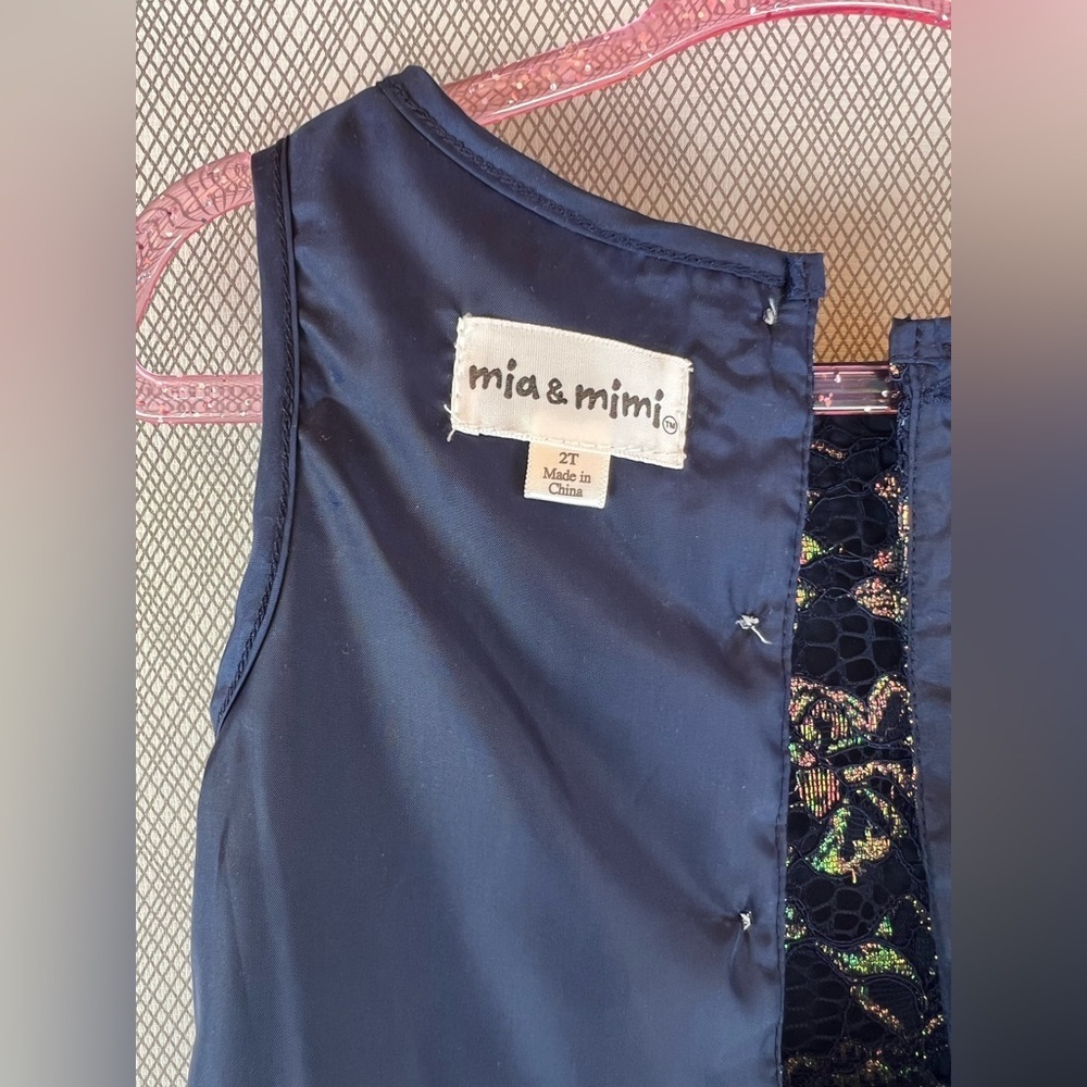 mia and mimi- Floral sleeveless navy Lace Dress NWT (Size 2t) - Picture 7 of 8